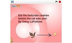 Scratch-based educational game with animated characters