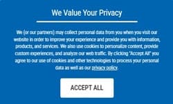 Cookie consent UI and banner variants across multiple furniture brands, including a Termly-integrated preferences flow.