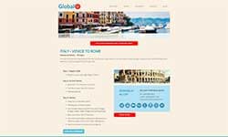 Travel itinerary page with photos and schedule details.