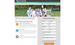 Lead generation form for host family inquiries integrated with Salesforce.