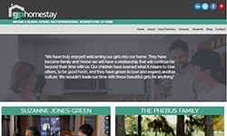 WordPress testimonial page showing host stories and photos.