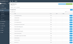 Admin UI listing reusable page elements and content sections.