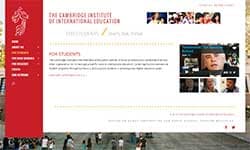 WordPress site for TCIIE showing a student-focused layout.