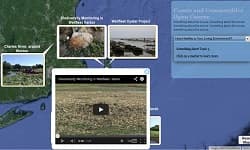 Google Map interface showing course-related markers for a MOOC.